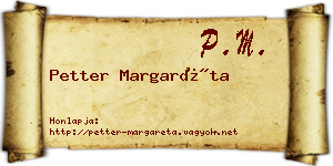 Petter Margaréta névjegykártya